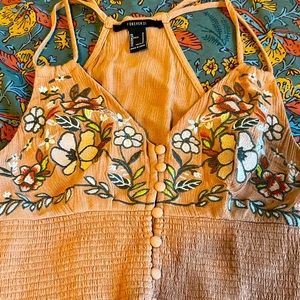 Forever 21 boho embroidered tank. EUC